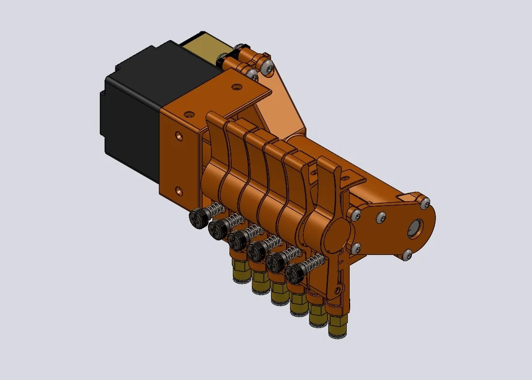 3D-model van een drive-unit voor 3D-printerfilament