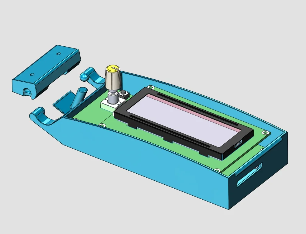 3D-model van een LCD-behuizing voor een bedieningsconsole